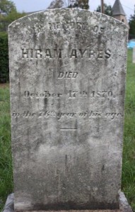 Hiram Ayres, a soldier in the War of 1812.